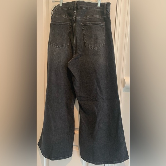 FRAME Le Palazzo Crop size 33 dark denim Wide Leg Flare Jeans size 16 grey wash - Picture 5 of 7